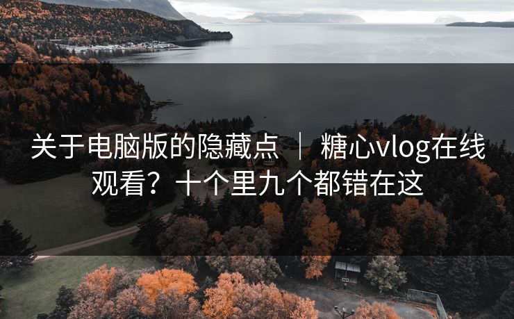 关于电脑版的隐藏点 ｜ 糖心vlog在线观看？十个里九个都错在这