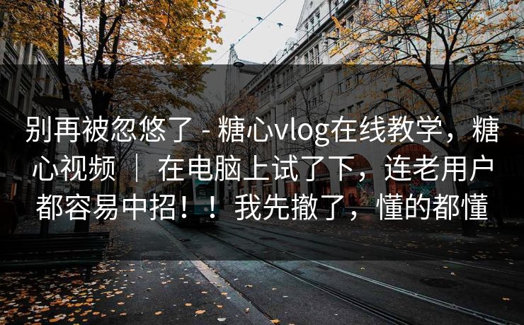 别再被忽悠了 - 糖心vlog在线教学，糖心视频 ｜ 在电脑上试了下，连老用户都容易中招！！我先撤了，懂的都懂